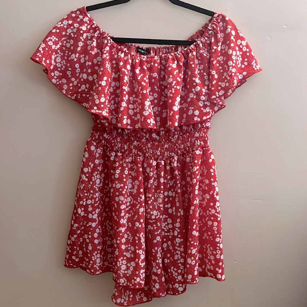 SHEIN Romper, Women’s Summer Romper, Low Shoulder Romper, Flowy
